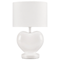 White Heart Shaped Table Lamp