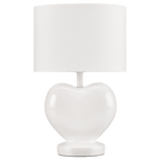 White Heart Shaped Table Lamp