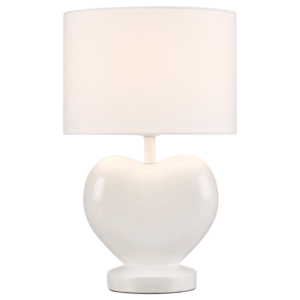 White Heart Shaped Table Lamp