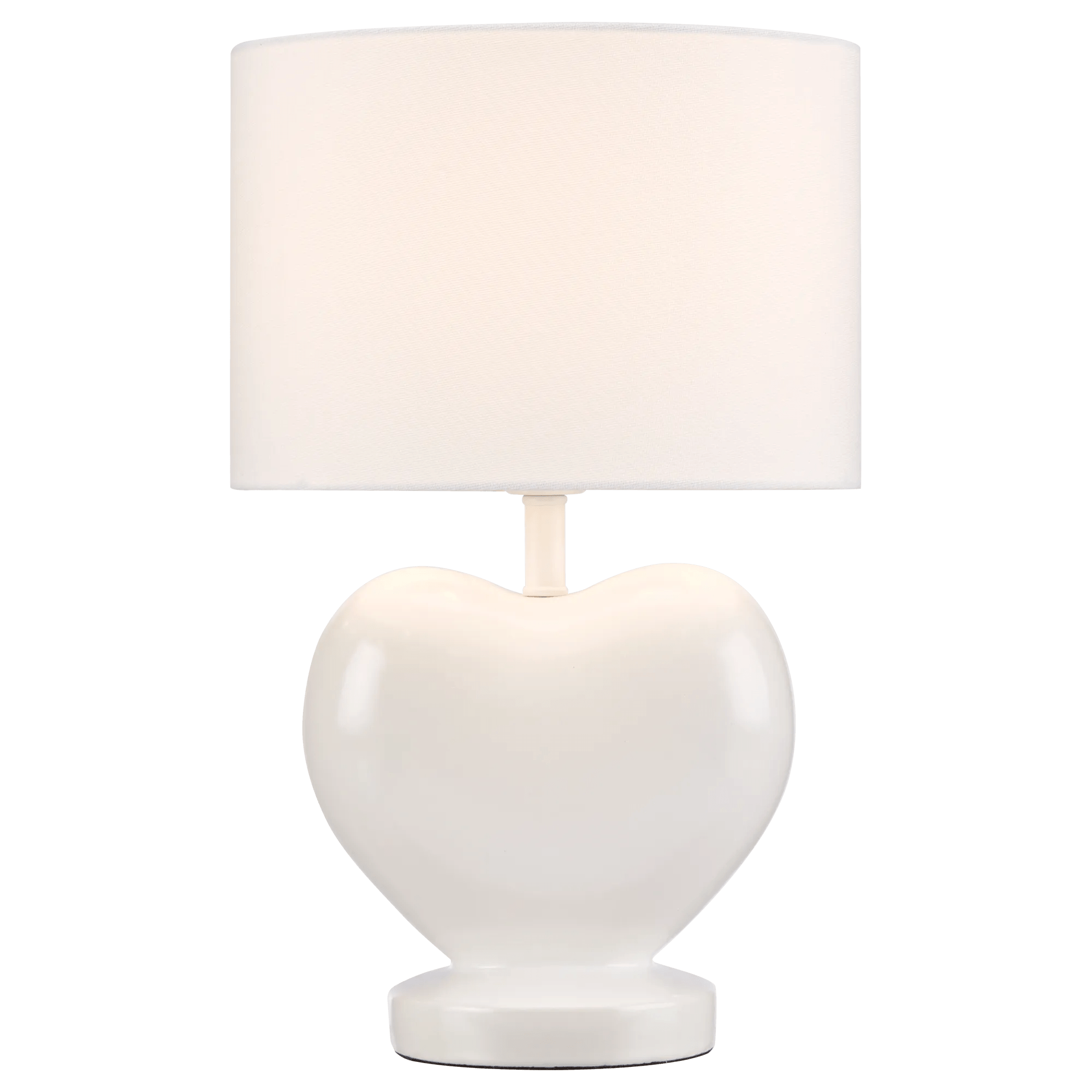 White Heart Shaped Table Lamp