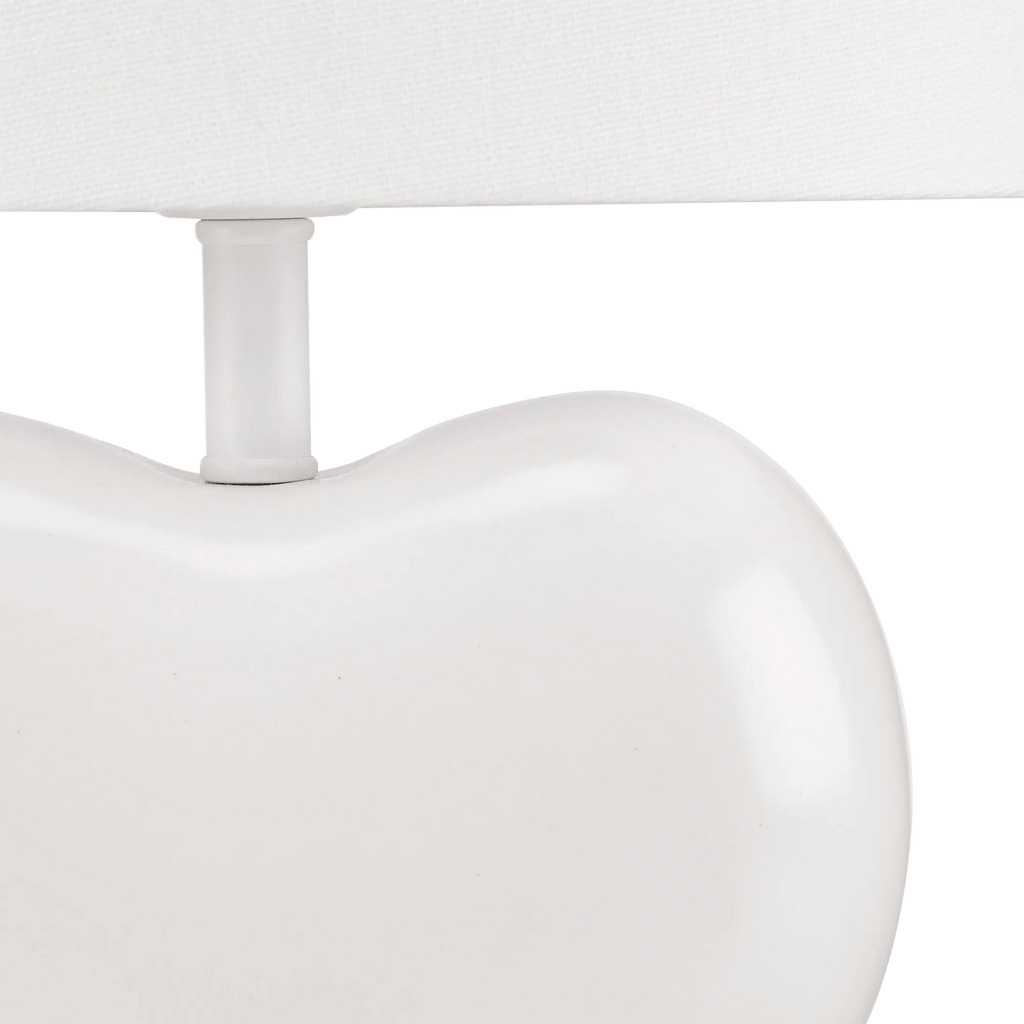 White Heart Shaped Table Lamp