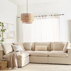 Wood & Rattan Ceiling Lamp