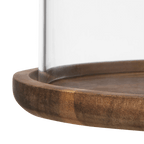 Glass Dome with Wood Base