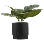 Artificial Plant in Striped Ceramic Pot