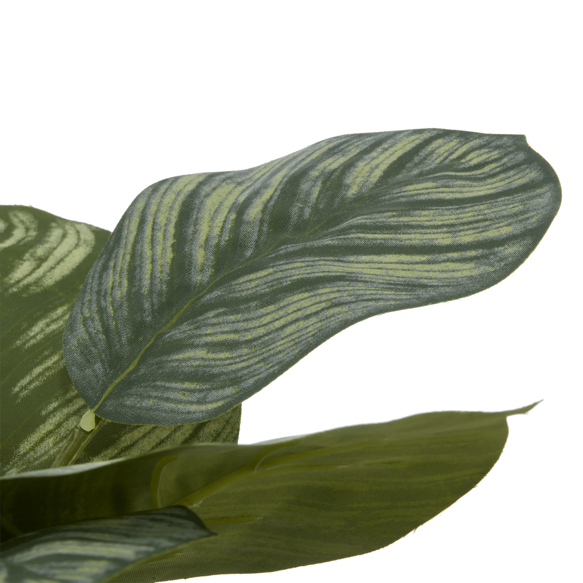 Artificial Plant in Striped Ceramic Pot