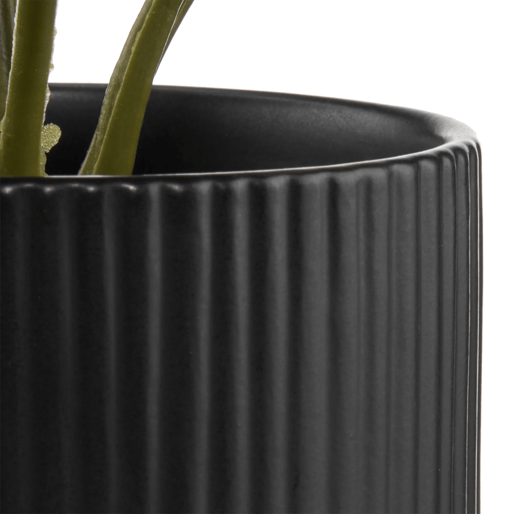 Artificial Plant in Striped Ceramic Pot