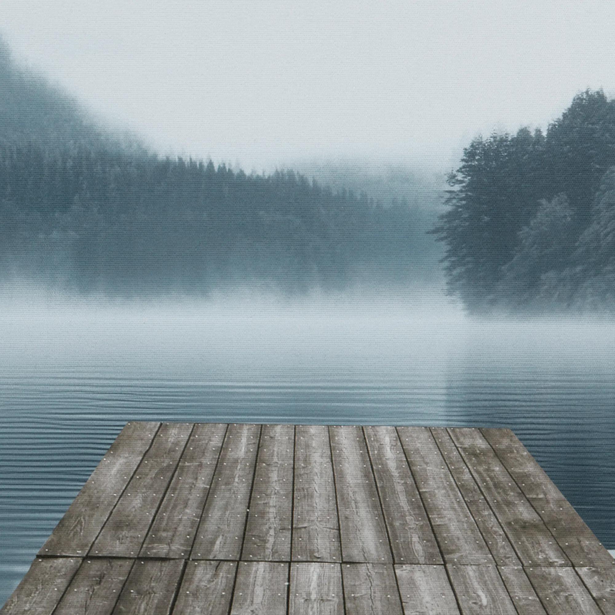 Dock on Lake Printed Canvas