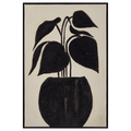 Black Leaf in a Vase Framed Art