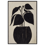 Black Leaf in a Vase Framed Art