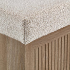 Fabric and Wood Ottoman with Storage