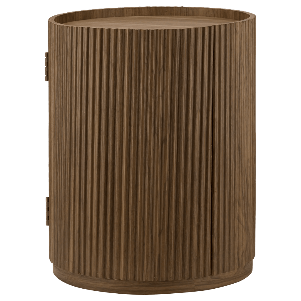 Walnut Side Table with Hidden Storage