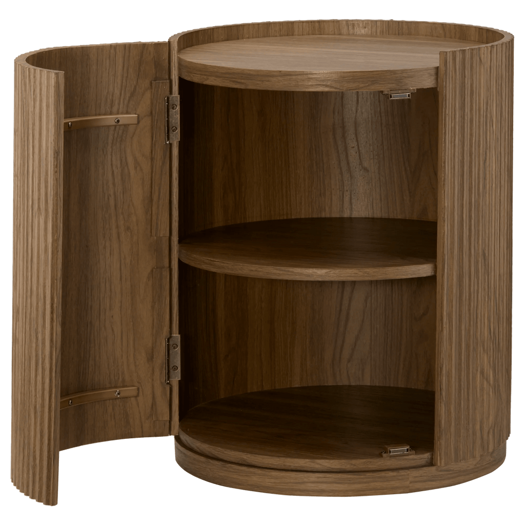 Walnut Side Table with Hidden Storage