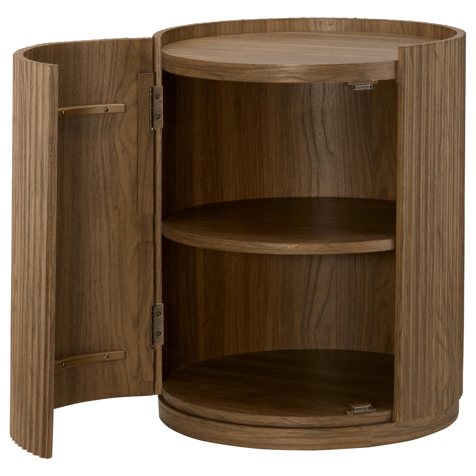 Walnut Side Table with Hidden Storage