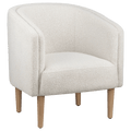 Fabric and wood accent chair