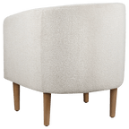 Fabric and wood accent chair