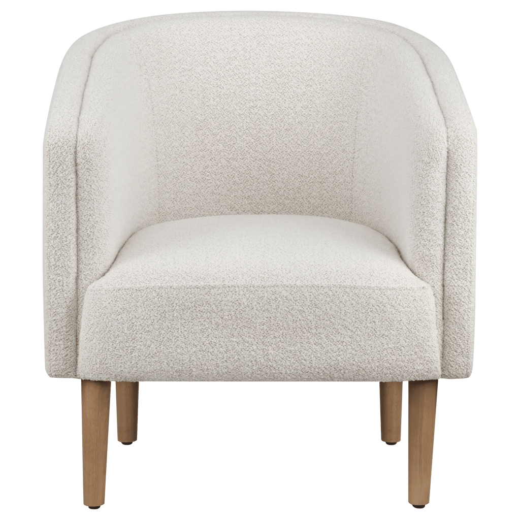 Fabric and wood accent chair