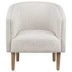 Fabric and wood accent chair