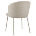 Beige Fabric and Metal Dining Chair