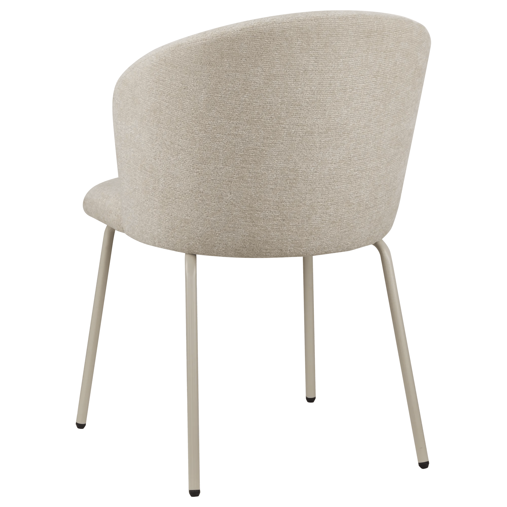 Beige Fabric and Metal Dining Chair
