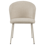 Beige Fabric and Metal Dining Chair