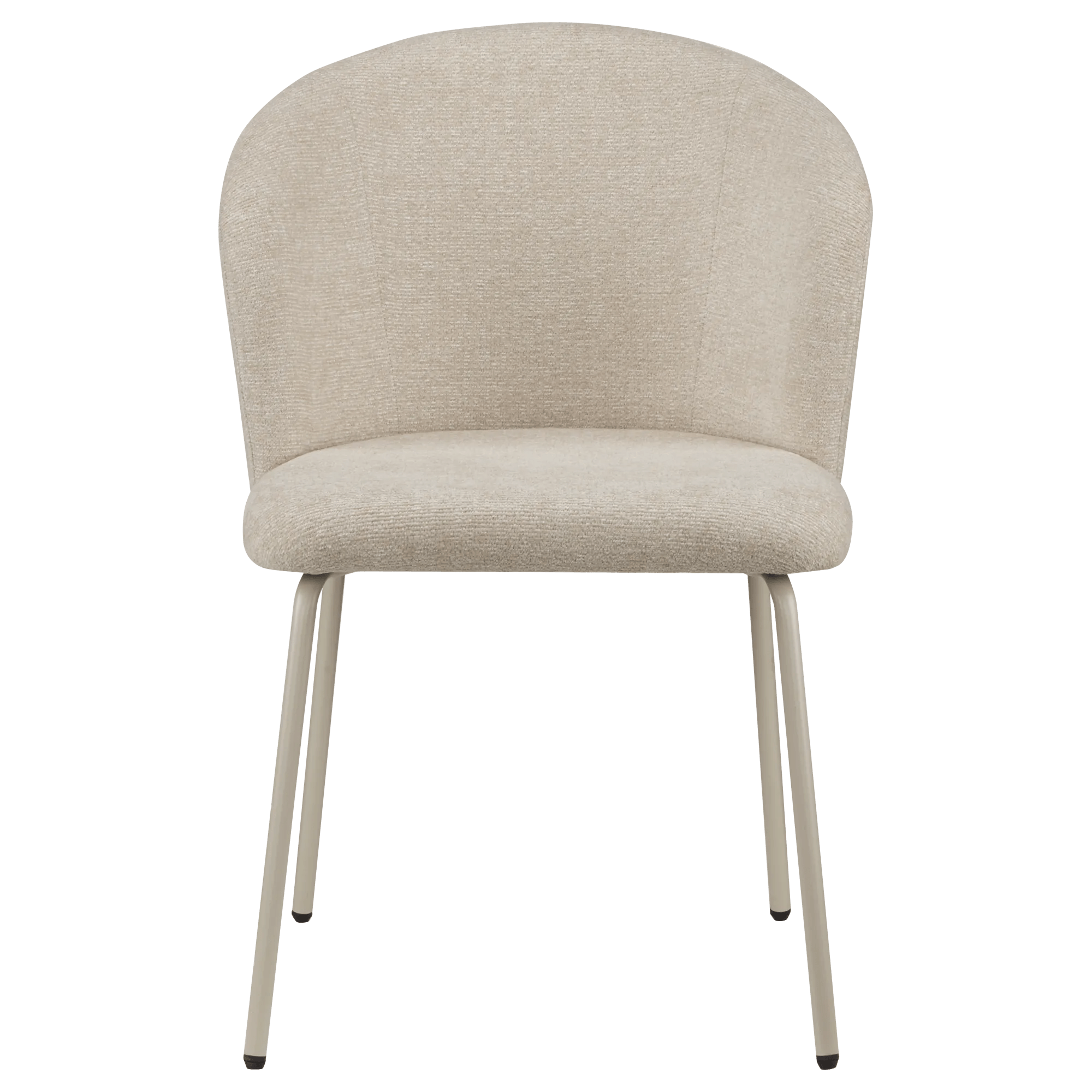 Beige Fabric and Metal Dining Chair