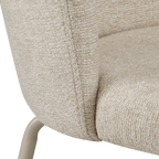 Beige Fabric and Metal Dining Chair