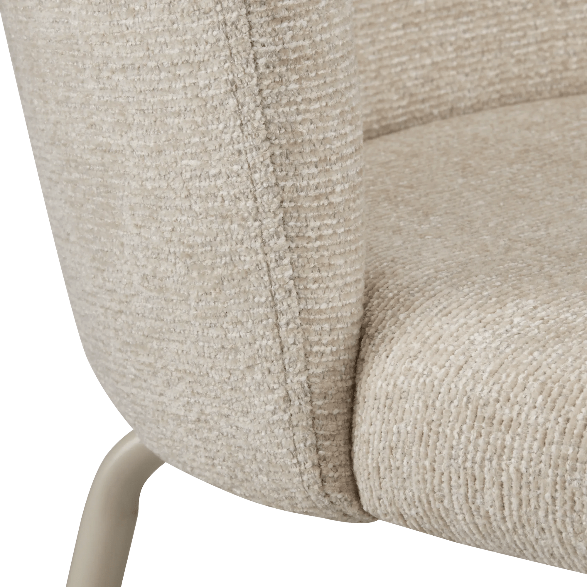 Beige Fabric and Metal Dining Chair
