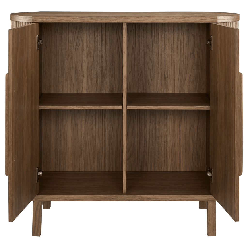 Walnut Veneer Buffet With Two Doors