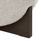 Fabric and Wood Ottoman