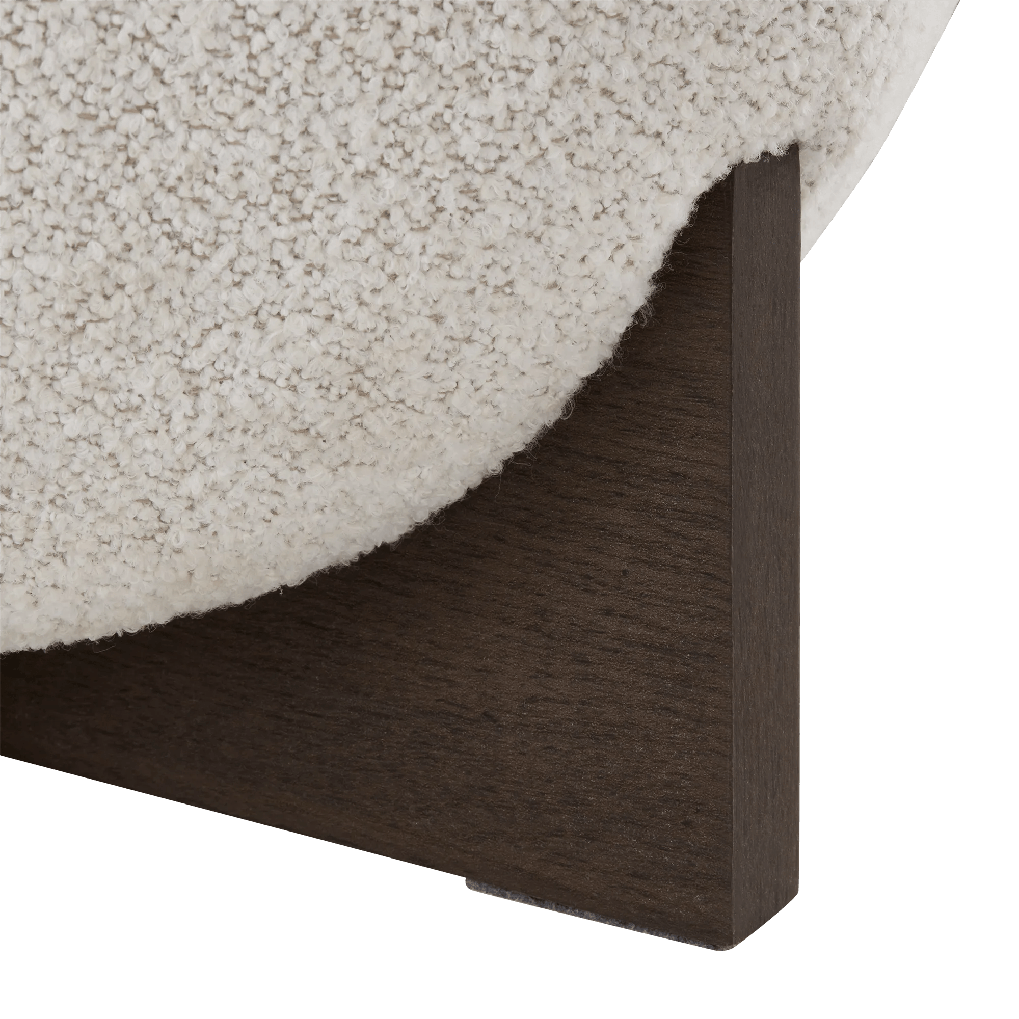 Fabric and Wood Ottoman