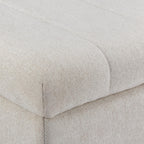 Fabric and Black Wood Bench