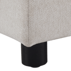 Fabric and Black Wood Bench