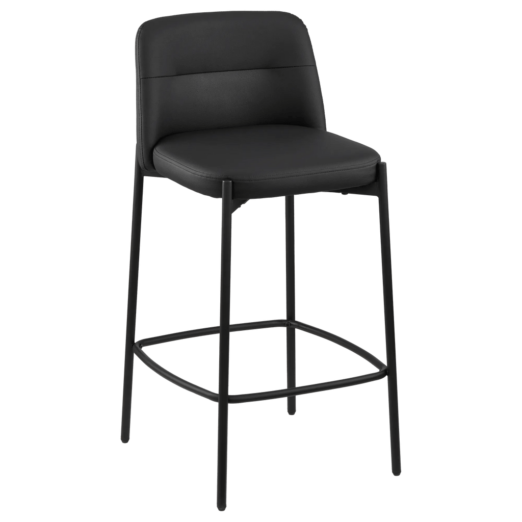Faux Leather and Metal Bar Stool