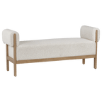 Fabric and Wood Bench