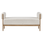 Fabric and Wood Bench