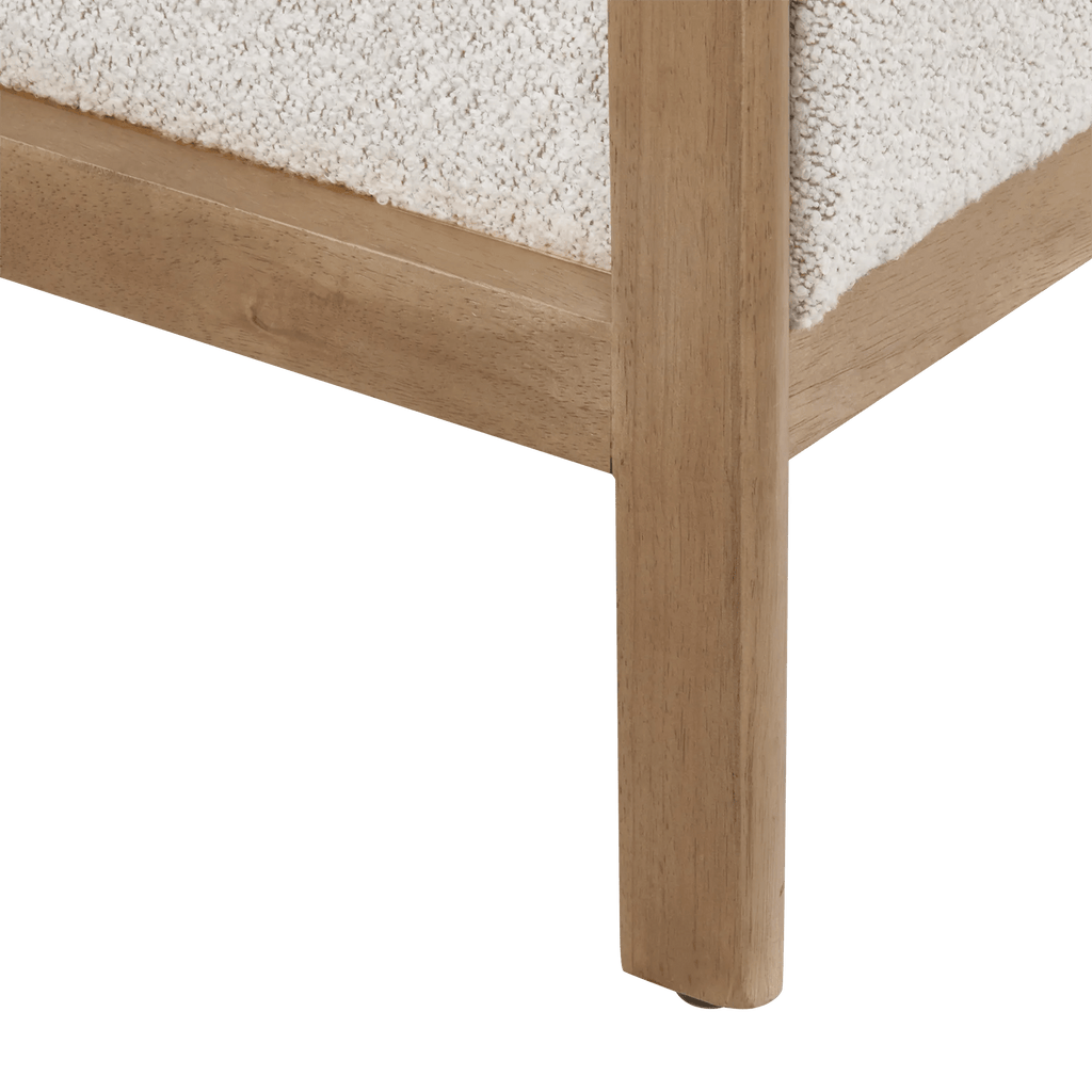 Fabric and Wood Bench