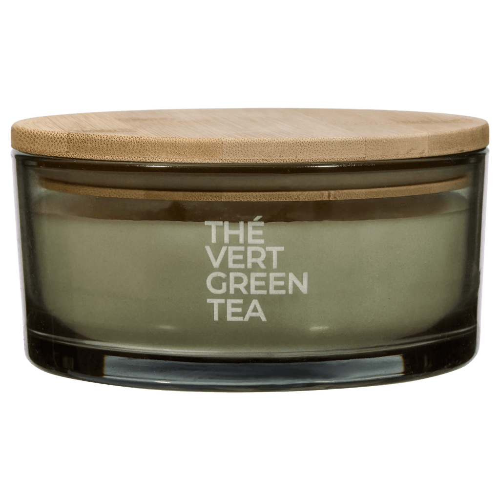 Green Tea Candle with Wooden Lid