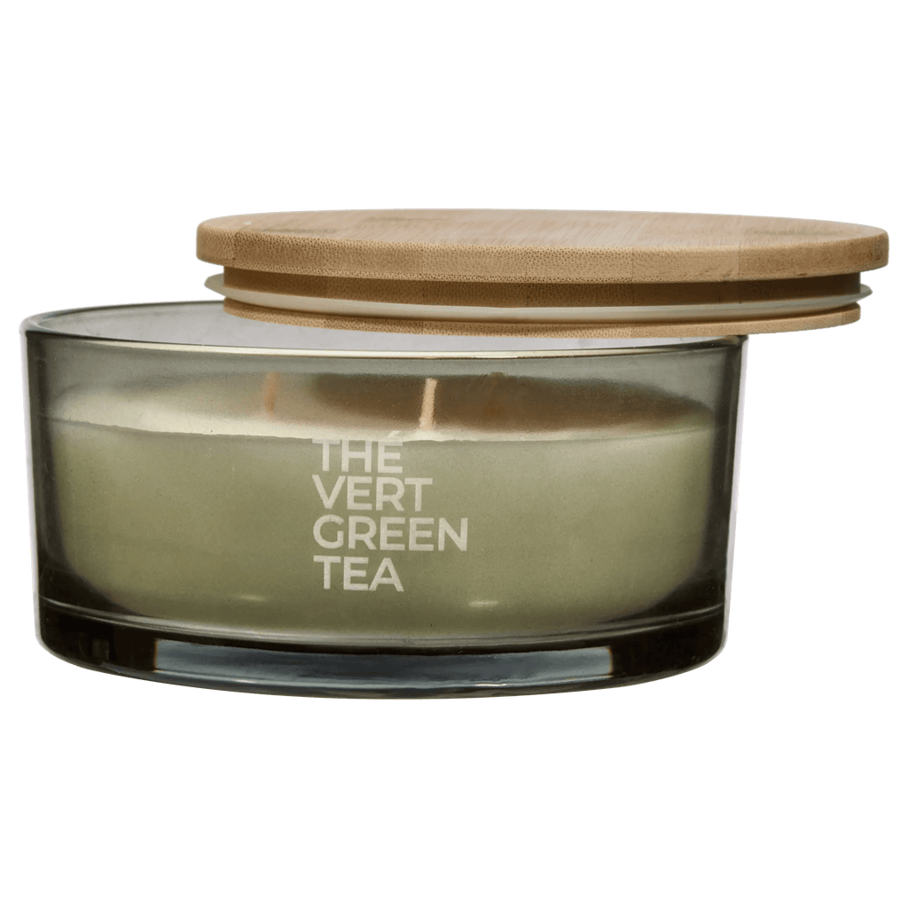 Green Tea Candle with Wooden Lid