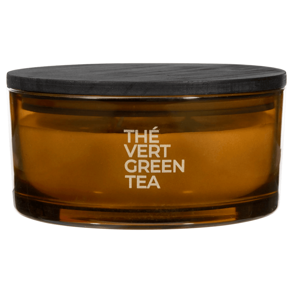 Bouclair Green Tea Candle with Wooden Lid