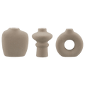 Set of 3 Beige Ceramic Vases