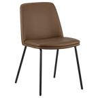 Brown Faux Leather and Metal Dining Chair