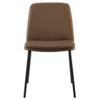 Brown Faux Leather and Metal Dining Chair