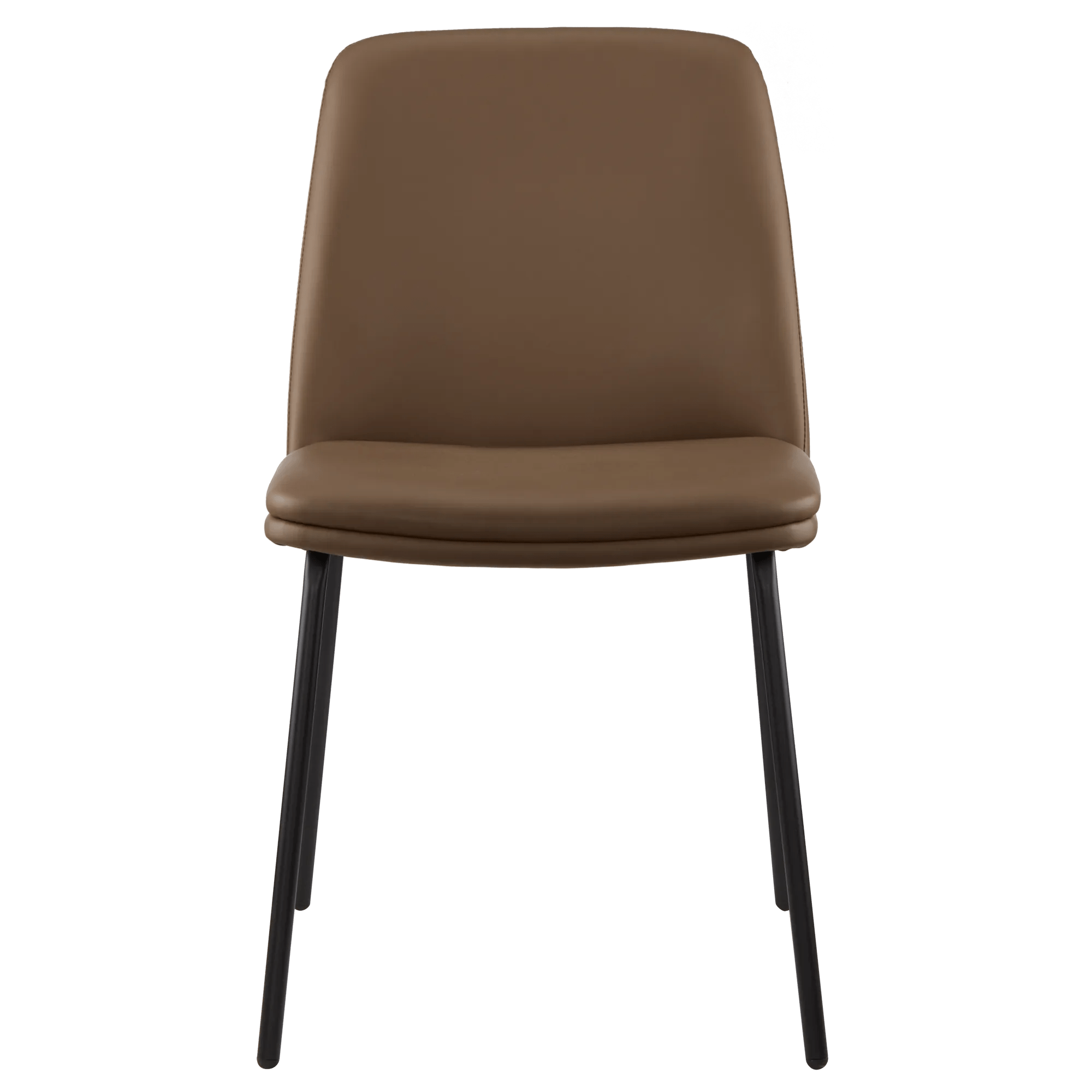 Brown Faux Leather and Metal Dining Chair