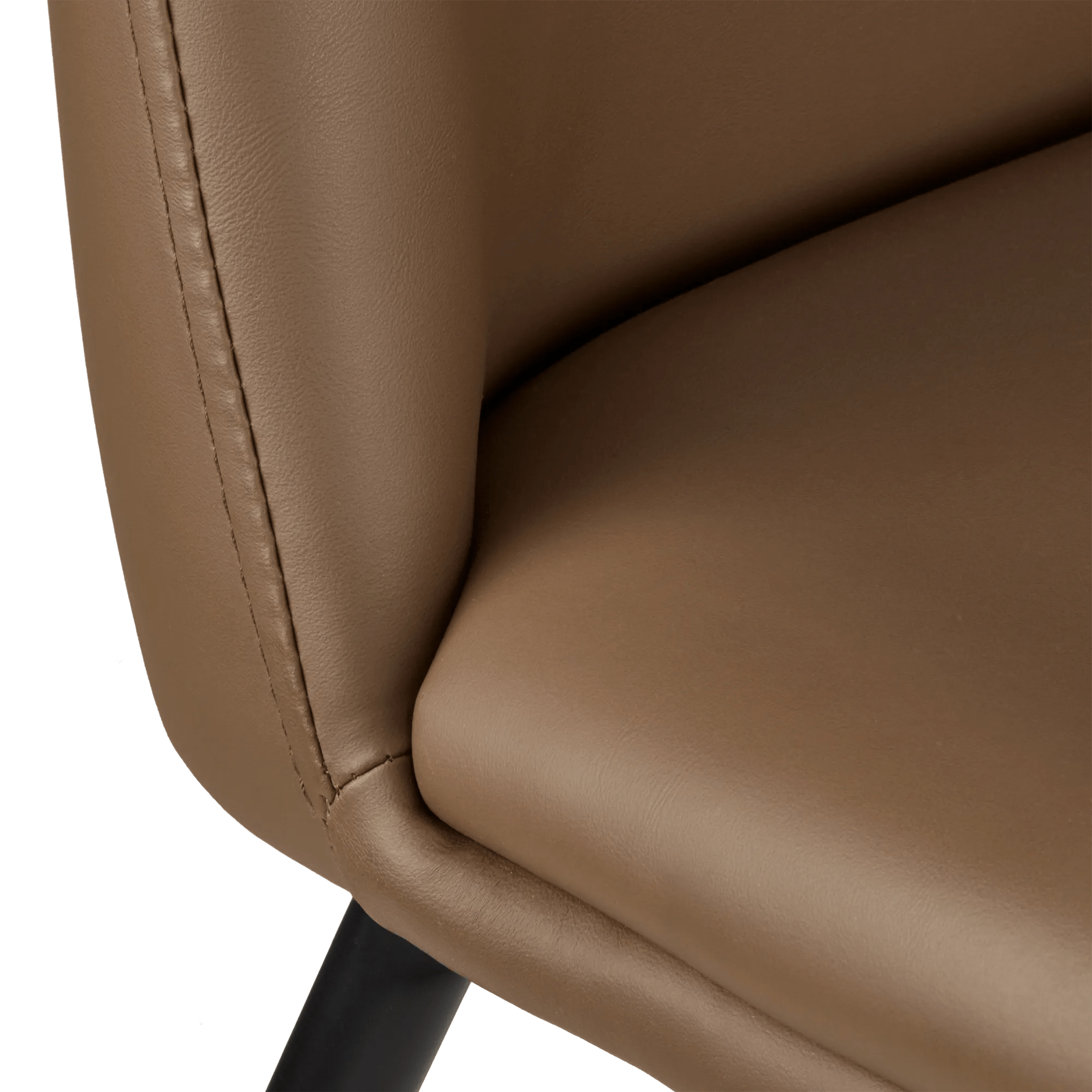 Brown Faux Leather and Metal Dining Chair