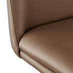 Beige Faux Leather and Metal Bar Stool