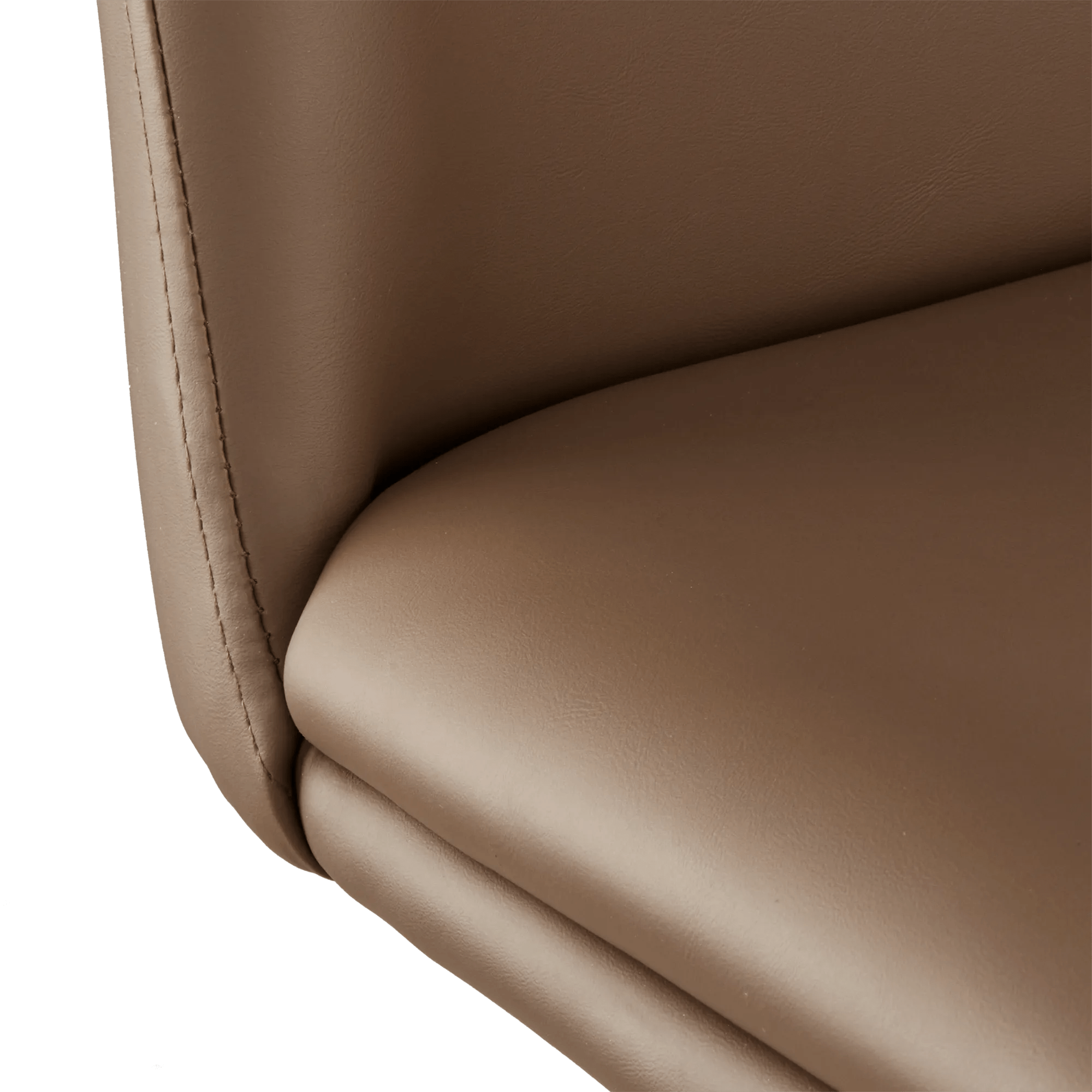 Beige Faux Leather and Metal Bar Stool