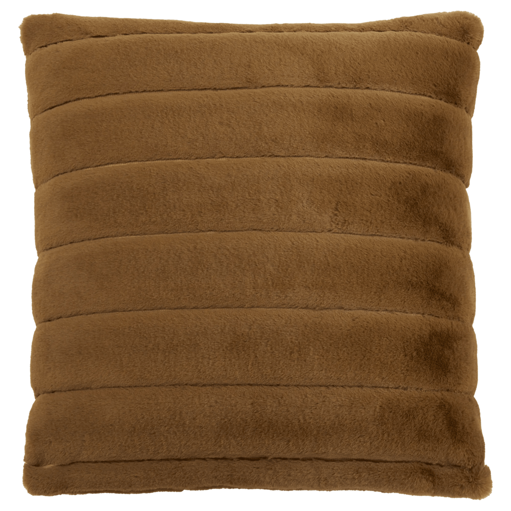 Brown Cougar Faux Fur Throw Pillow