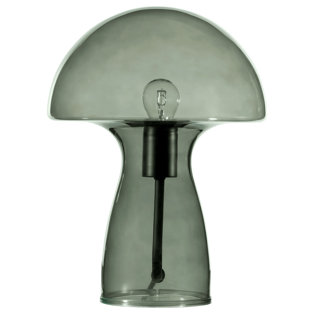 Green Glass Mushroom Table Lamp