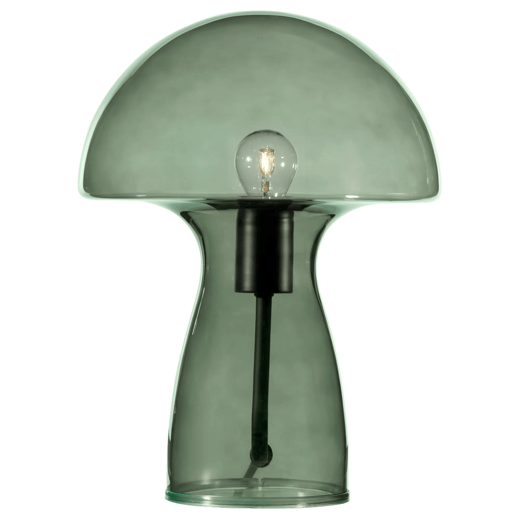 Green Glass Mushroom Table Lamp