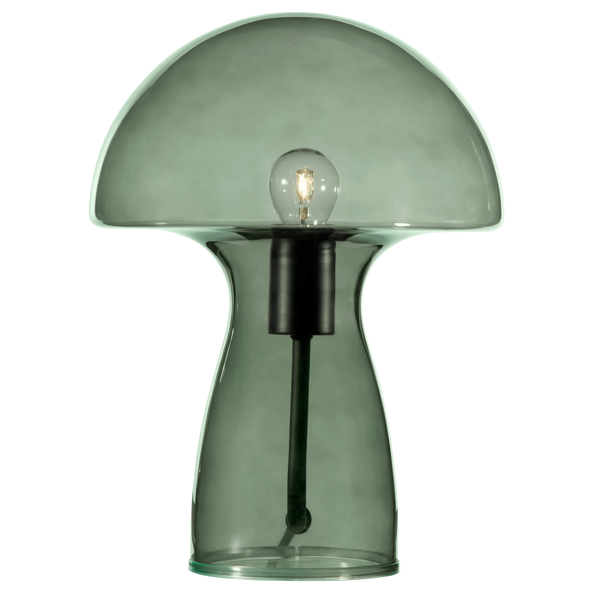 Green Glass Mushroom Table Lamp